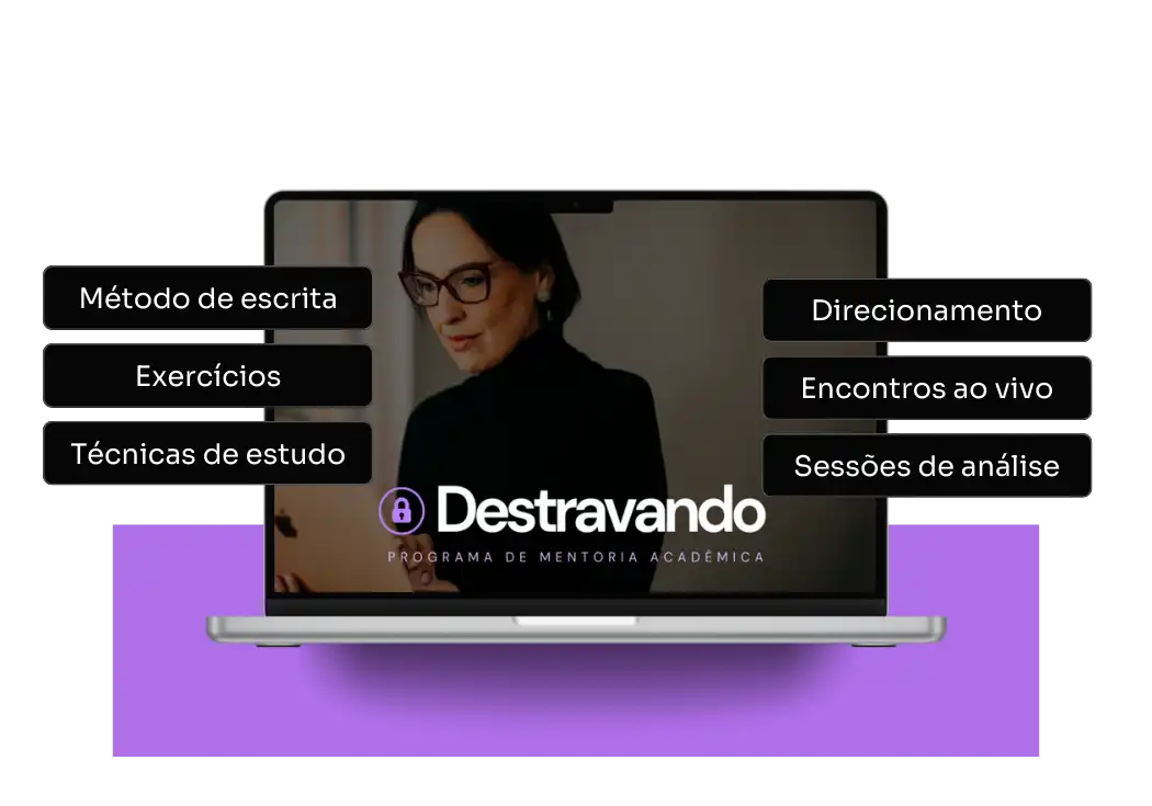 Método de escrita; Exercícios; Técnicas de estudo; Direcionamento; Encontros ao vivo; Sessões de análise.